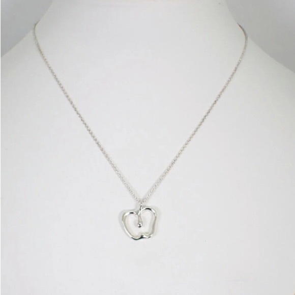 Tiffany & Co. Elsa Peretti Apple Pendant Necklace, Sterling Sliver 925/16"⭐️⭐️⭐️ - Picture 12 of 17